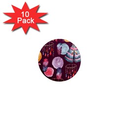 Boho Tribal Watercolor Pattern  1  Mini Magnet (10 Pack) 