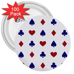 Playing Cards Hearts Diamonds 3  Buttons (100 Pack)  by Mariart