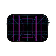 Retro Neon Grid Squares And Circle Pop Loop Motion Background Plaid Purple Apple Ipad Mini Zipper Cases by Mariart