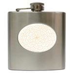 Rosette Flower Floral Hip Flask (6 oz) Front