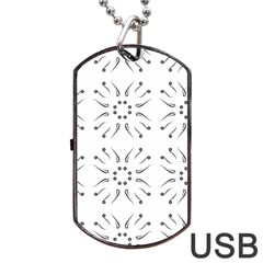 Squid Flower Floral Polka Dots Sunflower Dog Tag Usb Flash (one Side) by Mariart