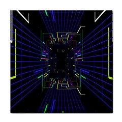 Seamless 3d Animation Digital Futuristic Tunnel Path Color Changing Geometric Electrical Line Zoomin Face Towel by Mariart