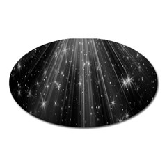 Black Rays Light Stars Space Oval Magnet by Mariart