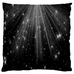 Black Rays Light Stars Space Large Cushion Case (One Side) Front