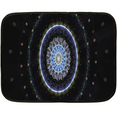 Colorful Hypnotic Circular Rings Space Fleece Blanket (mini) by Mariart