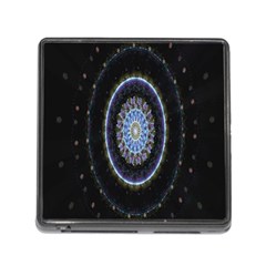 Colorful Hypnotic Circular Rings Space Memory Card Reader (square) by Mariart