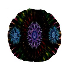 Flower Stigma Colorful Rainbow Animation Gold Space Standard 15  Premium Round Cushions by Mariart