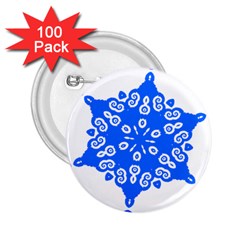 Snowflake Art Blue Cool Polka Dots 2 25  Buttons (100 Pack)  by Mariart