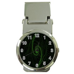 Space Green Hypnotizing Tunnel Animation Hole Polka Green Money Clip Watches by Mariart