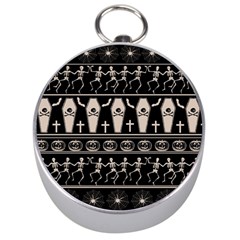 Halloween Pattern Silver Compasses