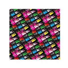 Pattern Colorfulcassettes Icreate Small Satin Scarf (square)