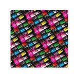 Pattern Colorfulcassettes Icreate Small Satin Scarf (Square) Front