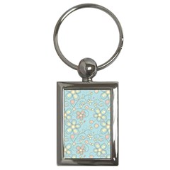 Flower Blue Butterfly Bird Yellow Floral Sexy Key Chains (rectangle)  by Mariart