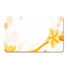 Flower Floral Yellow Sunflower Star Leaf Line Magnet (rectangular) by Mariart