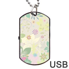 Flower Rainbow Star Floral Sexy Purple Green Yellow White Rose Dog Tag Usb Flash (one Side) by Mariart