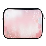 Love Heart Pink Valentine Flower Leaf Apple iPad 2/3/4 Zipper Cases Front