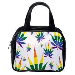Marijuana Cannabis Rainbow Love Green Yellow Red White Leaf Classic Handbags (one Side) by Mariart