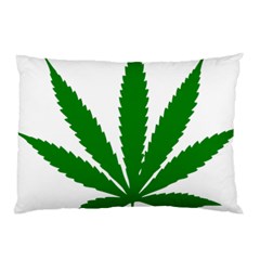 Marijuana Weed Drugs Neon Cannabis Green Leaf Sign Pillow Case by Mariart