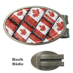 Canadian Flag Motif Pattern Money Clips (oval)  by dflcprints
