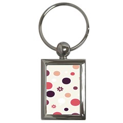 Polka Dots Flower Floral Rainbow Key Chains (rectangle)  by Mariart