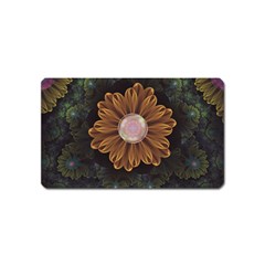 Abloom In Autumn Leaves With Faded Fractal Flowers Magnet (name Card)