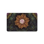 Abloom in Autumn Leaves with Faded Fractal Flowers Magnet (Name Card) Front