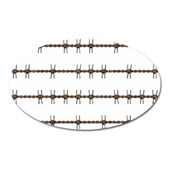 Barbed Wire Brown Oval Magnet by Mariart