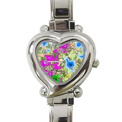 Painting Map Pink Green Blue Street Heart Italian Charm Watch by Mariart