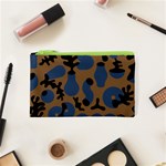 Superfiction Object Blue Black Brown Pattern Cosmetic Bag (XS) Front