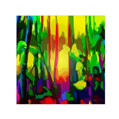 Abstract Vibrant Colour Botany Small Satin Scarf (square)