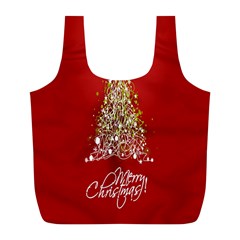 Tree Merry Christmas Red Star Full Print Recycle Bags (l)  by Alisyart