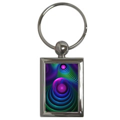 Beautiful Rainbow Marble Fractals In Hyperspace Key Chains (rectangle)  by jayaprime