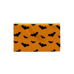 Halloween Bat Animals Night Orange Cosmetic Bag (xs) by Alisyart