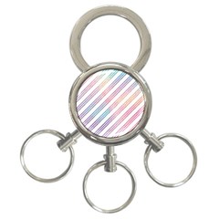 Colored Candy Striped 3-ring Key Chains by Colorfulart23