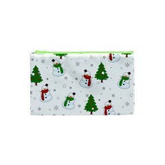 Snowman Pattern Cosmetic Bag (xs) by Valentinaart