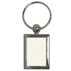 Gold Scales Of Justice On White Repeat Pattern All Over Print Key Chains (rectangle)  by PodArtist