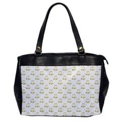Gold Scales Of Justice On White Repeat Pattern All Over Print Office Handbags by PodArtist