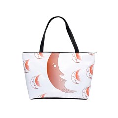 Moon Moonface Pattern Outlines Shoulder Handbags by Celenk