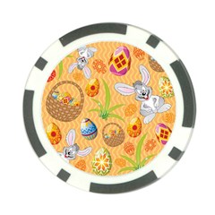 Easter Bunny And Egg Basket Poker Chip Card Guard