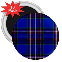 Bright Blue Plaid 3  Magnets (10 Pack) 