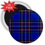 Bright Blue Plaid 3  Magnets (10 pack)  Front