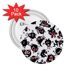 Goofy Monsters Pattern  2 25  Buttons (10 Pack) 