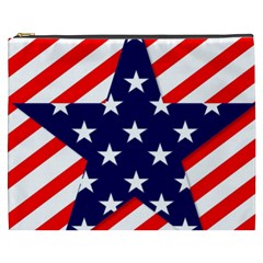 Patriotic Usa Stars Stripes Red Cosmetic Bag (xxxl)  by Celenk