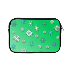 Snowflakes Winter Christmas Overlay Apple Ipad Mini Zipper Cases by Celenk