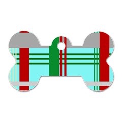 Christmas Plaid Backgrounds Plaid Dog Tag Bone (two Sides) by Celenk