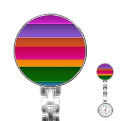Stripes Striped Design Pattern Stainless Steel Nurses Watch