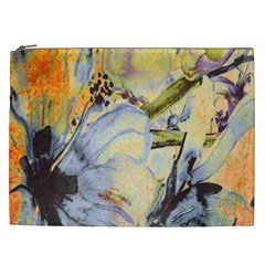 Flower Texture Pattern Fabric Cosmetic Bag (xxl)  by Celenk