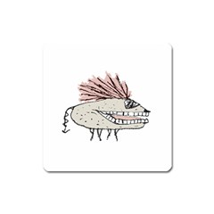 Monster Rat Hand Draw Illustration Square Magnet