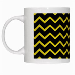 Yellow Chevron White Mugs by jumpercat