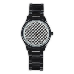 Triangle Pattern Simple Triangular Stainless Steel Round Watch